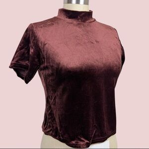 Vtg 90s Y2K Xhilaration Velvet Crop Top